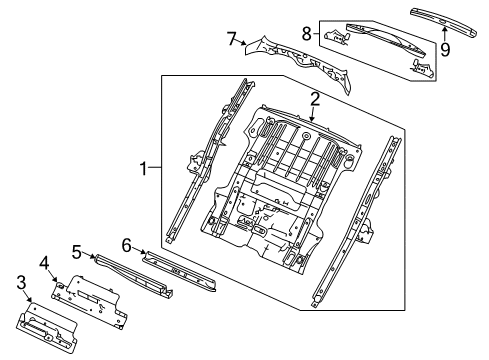 2008 Jeep Liberty Rear Body - Floor & Rails Pan-Floor Diagram for 55113139AA