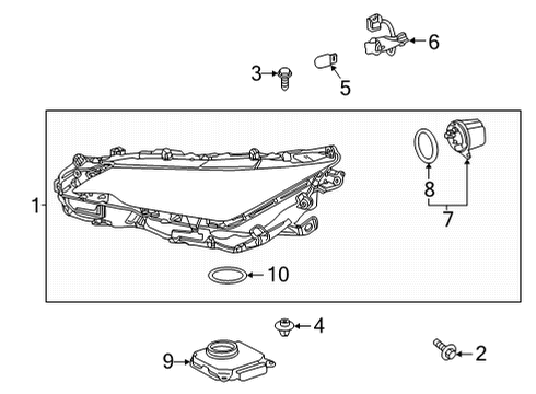 2021 Lexus IS300 Headlamps Computer Sub-Assembly, H Diagram for 81016-53A00