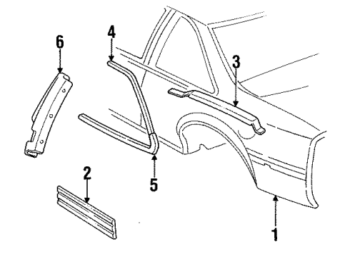 1993 Chevrolet Beretta Quarter Panel & Components Hinge Asm-Fuel Tank Filler Door Diagram for 20517480