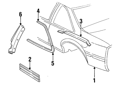 1993 Chevrolet Beretta Quarter Panel & Components Pocket Asm-Fuel Tank Filler *Black Diagram for 22591765