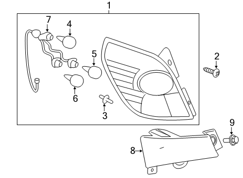 2008 Saturn Vue Tail Lamps Lamp Asm-Tail Diagram for 96830932