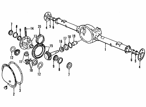 2002 Dodge Dakota Rear Axle, Differential, Propeller Shaft YOKE-Drive Shaft Diagram for 5014058AA