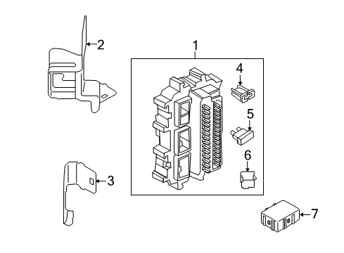 2015 Nissan 370Z Electrical Components Block Junction Diagram for 24350-1UX1A