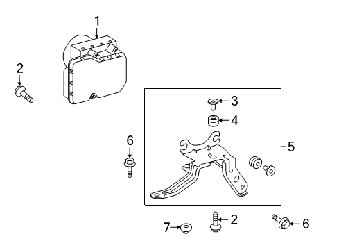 2010 Pontiac Vibe Anti-Lock Brakes Brake Pressure Modulator Valve (W/Electronic Brake & Traction Control Module) Diagram for 19205300