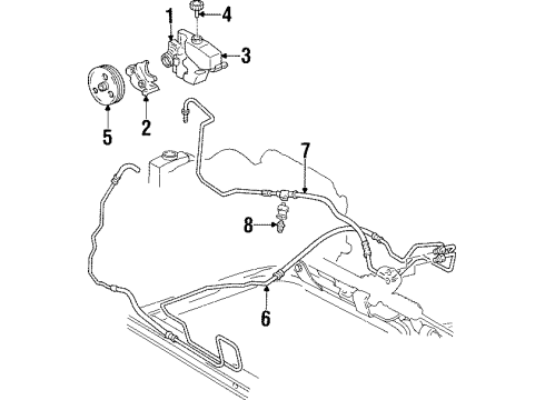 1997 Oldsmobile Aurora P/S Pump & Hoses, Steering Gear & Linkage Hose Asm-P/S Gear Inlet Diagram for 26056787