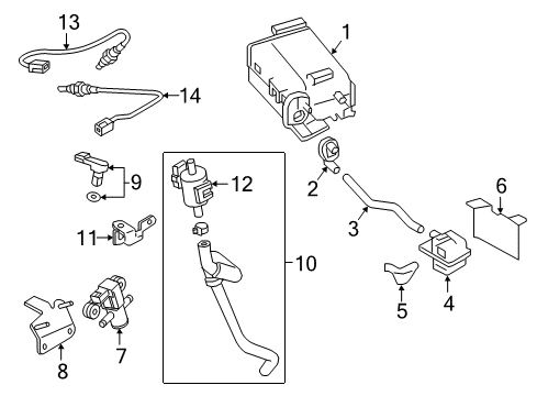 2019 Infiniti Q60 Powertrain Control Bracket-Valve Diagram for 14932-5CA2A