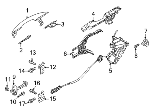 2021 Hyundai Elantra Rear Door Unit Assembly-Power Window Sub Diagram for 93581-AA000-4X