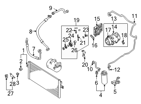 2001 Infiniti I30 A/C Condenser, Compressor & Lines Compressor Unit Diagram for 92610-2Y01B
