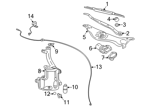 2006 Cadillac STS Wiper & Washer Components Wiper Frame Diagram for 19208921