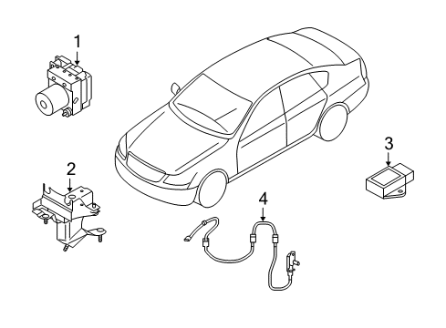 2007 Infiniti M35 Anti-Lock Brakes Bracket-Actuator Diagram for 47840-EH110