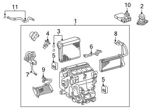 2015 Lexus LX570 Heater Core & Control Valve Radiator Assembly, Air C Diagram for 87050-60860