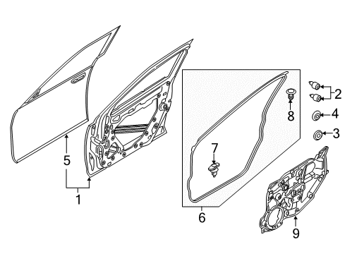 2017 Toyota Yaris iA Front Door Water Deflector Diagram for 67831-WB003