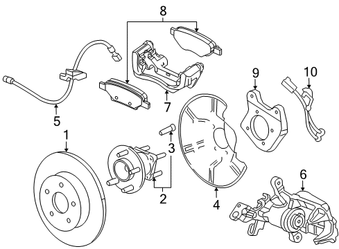 2012 Chevrolet Cruze Rear Brakes Plate, Rear Brake Backing Diagram for 13381392