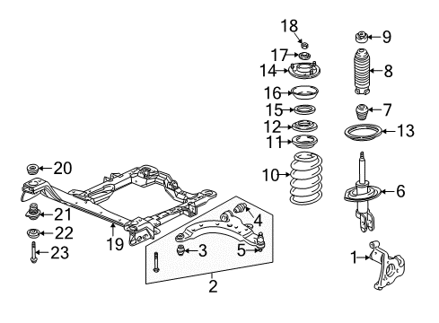1999 Pontiac Montana Front Suspension Components, Lower Control Arm, Stabilizer Bar Front Springs Diagram for 22133043
