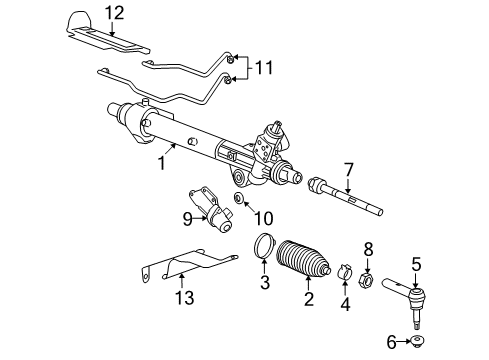 2008 Saturn Outlook P/S Pump & Hoses, Steering Gear & Linkage Pipe Kit Diagram for 20887540