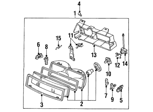 1988 Chevrolet Corsica Headlamps Lens & Housing Asm (LH) Diagram for 16515241