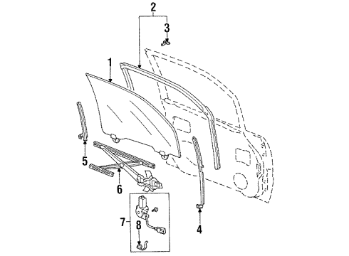 1997 Honda Odyssey Rear Door Sash, R. FR. Door (Lower) (FR) Diagram for 72230-SX0-003