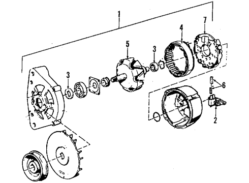 1989 BMW 325iX Alternator Stator Assy Diagram for 12311727759