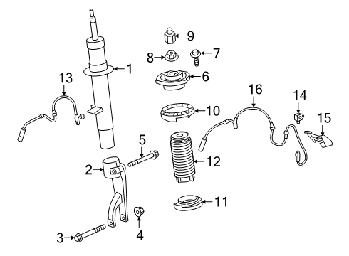 2022 BMW X5 Struts & Components - Front SPRING STRUT FRONT RIGHT VDC Diagram for 37109500364