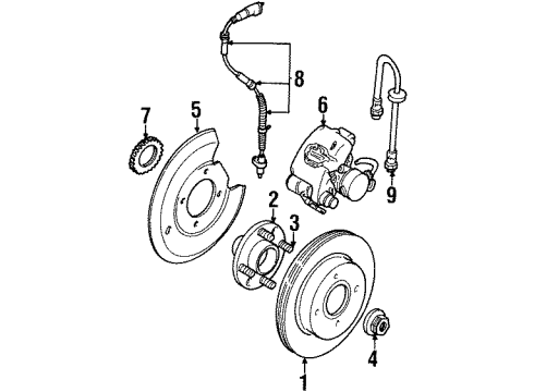 1995 Ford Contour Rear Brakes Rear Shoes Diagram for F5RZ-2200-A