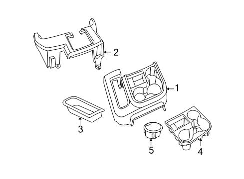 2006 Dodge Ram 1500 Front Console Console-Floor Diagram for 5KK91ZJ8AA