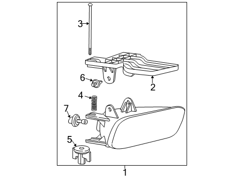 2001 Chevrolet Silverado 3500 Fog Lamps Fog Lamp Assembly Diagram for 10368476