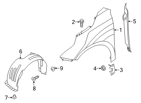 2020 Kia Forte Fender & Components Guard Assembly-Front WHE Diagram for 86812M7000