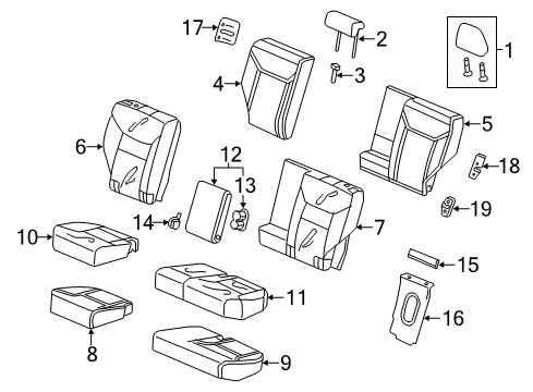 2012 Honda CR-V Rear Seat Components Guide, Headrest *YR400L* (SIENNA BEIGE) Diagram for 81143-SDA-A01YP