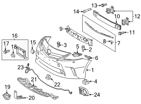 2012 Toyota Prius V Front Bumper Tow Eye Cap Diagram for 52128-47902