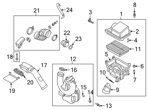 2019 Kia Forte Filters Body-Air Cleaner Diagram for 28112M6000