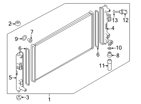2011 Nissan Leaf Senders Tank-Radiator, LH Diagram for 21413-3NA0A