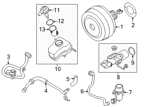2012 BMW M3 Hydraulic System Brake Master Cylinder Diagram for 34312283533