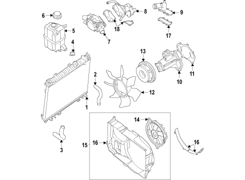 2017 Nissan NV3500 Cooling System, Radiator, Water Pump, Cooling Fan COUPLING-FAN Diagram for 21082-5X23A