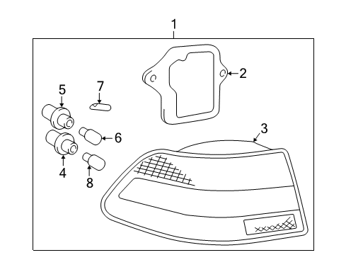 2000 Lexus ES300 Combination Lamps Gasket, Rear Combination Lamp Lens Diagram for 81552-33170