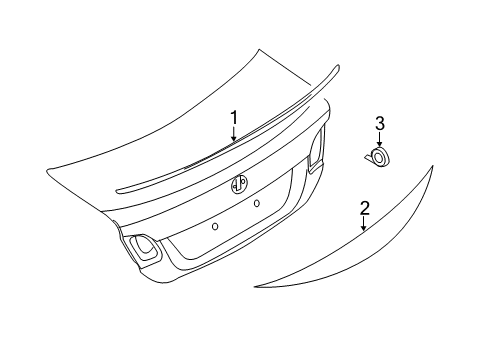 2013 BMW 135is Rear Spoiler Adhesive Tape Diagram for 51628044186