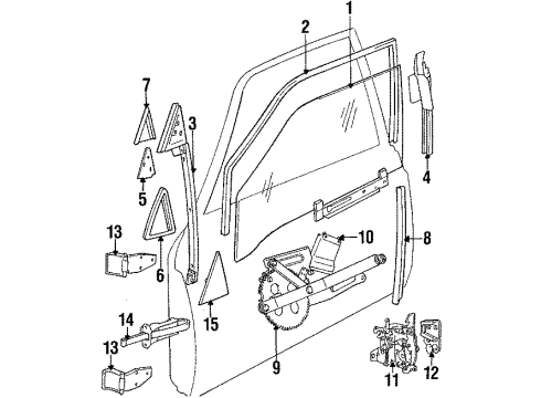 1987 BMW 735i Front Door - Glass & Hardware Guide Rail Front Left Diagram for 41511921491