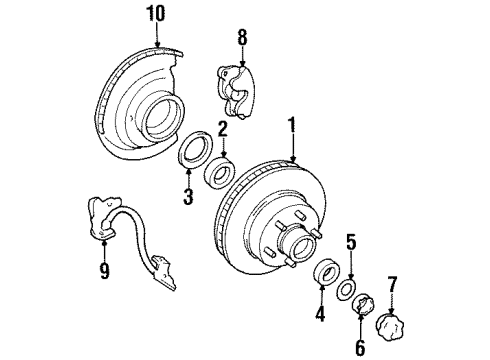 1988 GMC K1500 Front Brakes Shield Asm-Front Brake Disc Splash /RH Diagram for 15649244