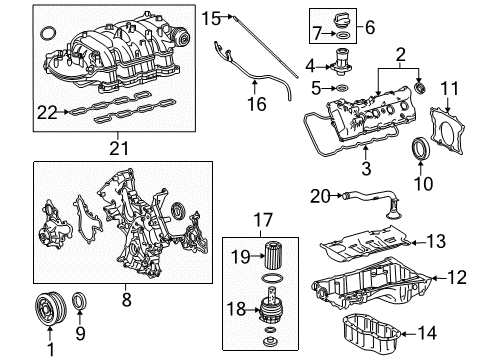 2011 Toyota Sequoia Filters Cap Assy, Oil Filter Diagram for 15650-0S010