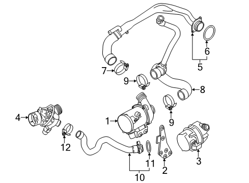 2015 BMW 435i xDrive Water Pump Inlet Pipe Diagram for 11537598237