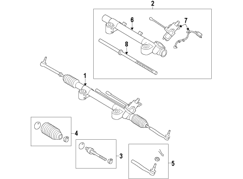 2010 Infiniti FX50 P/S Pump & Hoses, Steering Gear & Linkage Seal Kit-Rack, Power Steering Gear Diagram for D9B97-JK60B