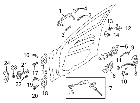 2021 Genesis G70 Lock & Hardware Hinge Assembly-Door Lower Diagram for 79310F6000