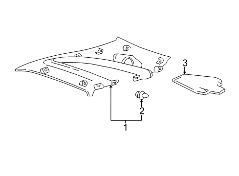 2004 Lexus IS300 Interior Trim - Quarter Panels Garnish, Roof Side, Inner LH Diagram for 62480-53082-A0