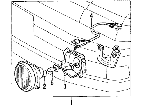 1988 Toyota Celica Fog Lamps Lens Diagram for 81221-20040