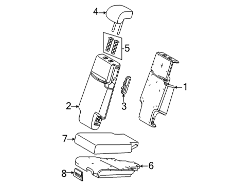 2021 Toyota Sienna Second Row Seats Seat Cushion Pad Diagram for 79135-08060