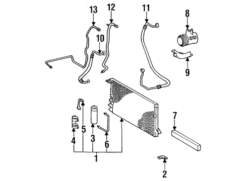 1994 Toyota Previa A/C Condenser, Compressor & Lines Clutch Hub Assembly Diagram for 88410-28100