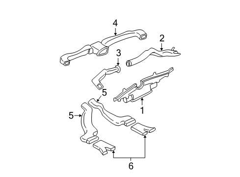 2005 Hyundai Elantra Ducts Duct-Rear Heating, LH Diagram for 97360-2D000
