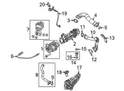 2020 Jeep Wrangler EGR System Cooler-EGR Diagram for 5281546AA