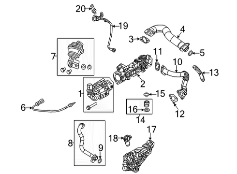 2020 Jeep Wrangler EGR System Cooler-EGR Diagram for 5281420AI