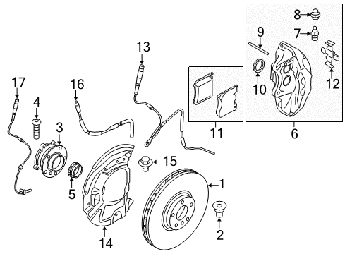 2017 BMW X5 Anti-Lock Brakes Wheel Hub With Bearing, Front Diagram for 31227850161