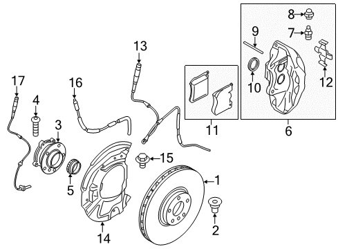 2017 BMW X5 Anti-Lock Brakes Guide Pin Diagram for 34116789293